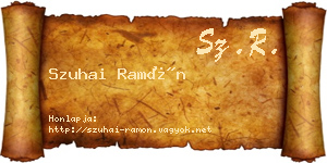 Szuhai Ramón névjegykártya